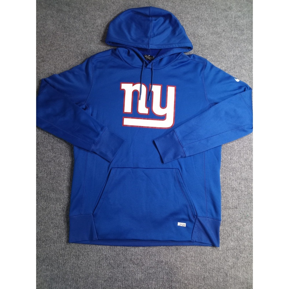 Nike New York Giants Therma Fit Hoodie Mens Large Blue NFL Football Pullover Swe